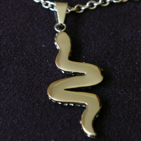 Snake Necklace Earrings Ring Size 6 Silver Tone - Picture 4 of 8